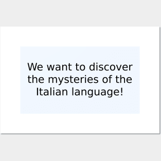 We want to discover the mysteries of the Italian language! Posters and Art